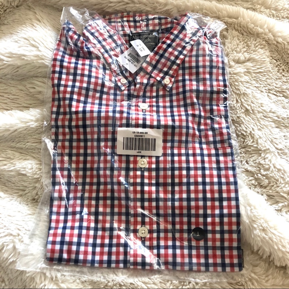 Abercrombie and Fitch plaid poplin shirt